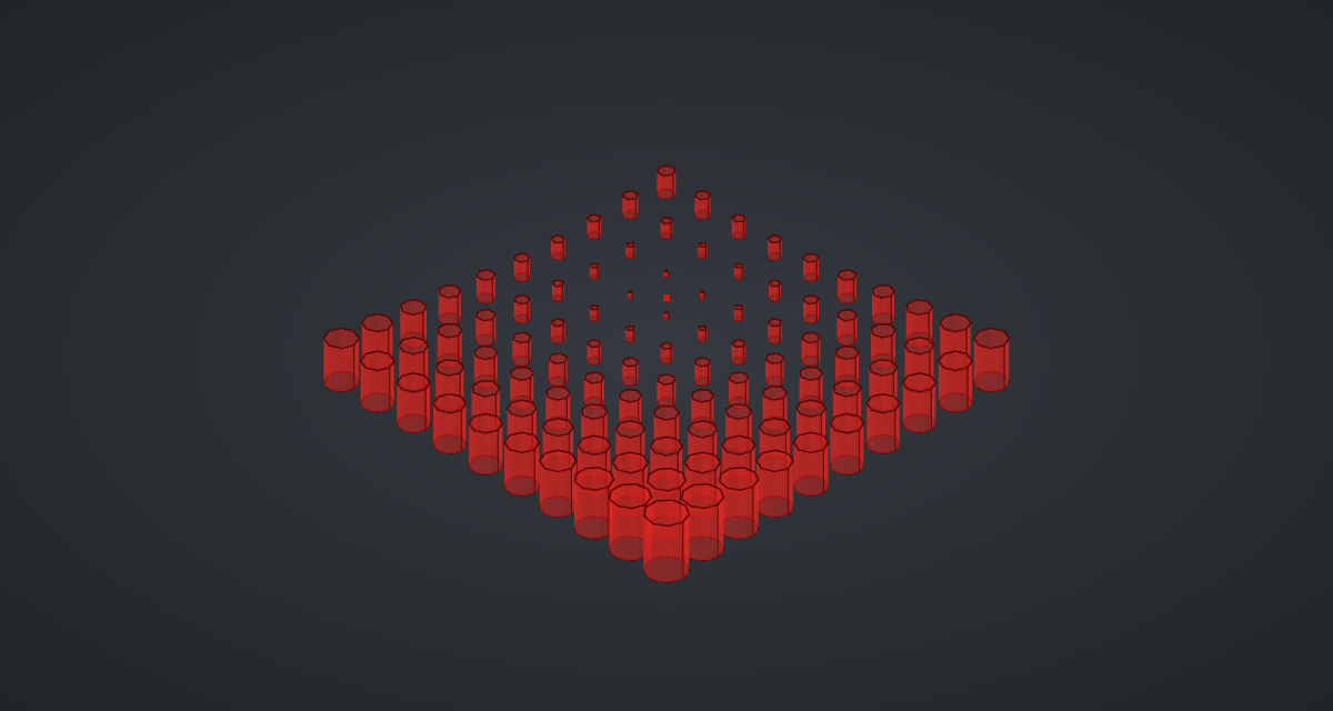 The attractor grid previewed in FreeCAD’s 3D view