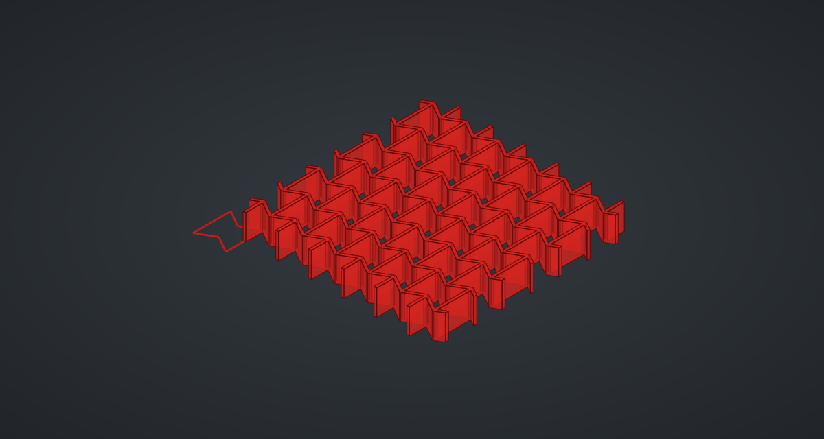 The red preview of the auxetic lattice