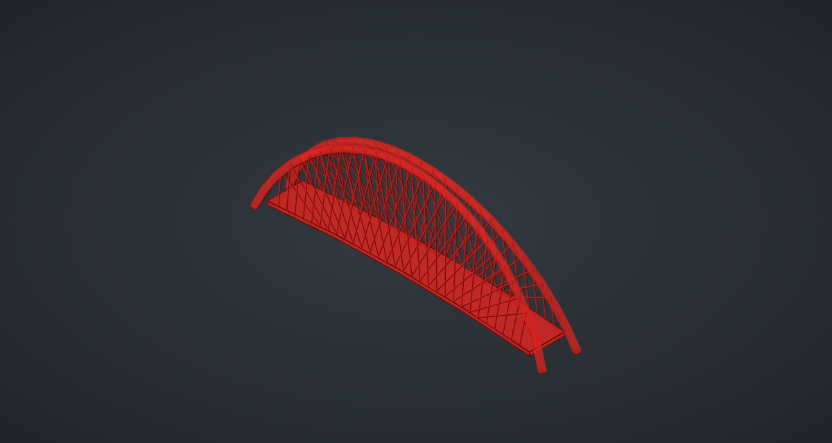 The red preview of the bridge