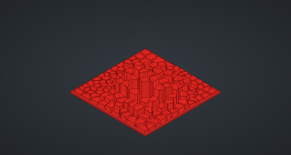 The red preview of the Voronoi city