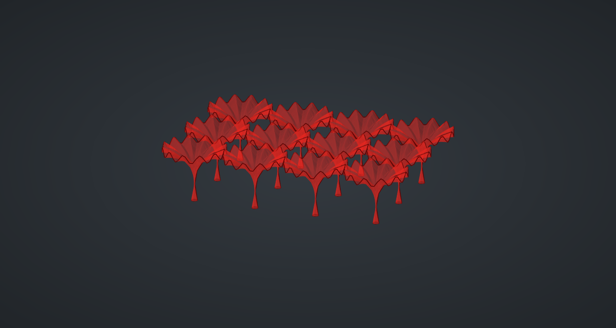 The red preview of the column forest