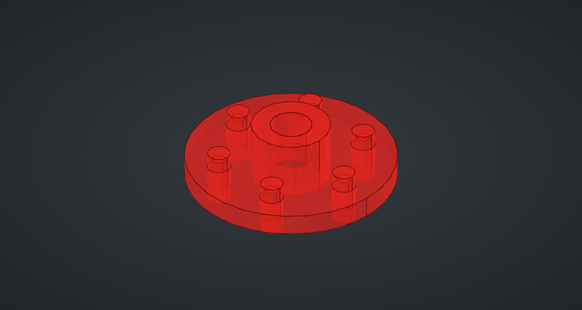 The red preview of the flange