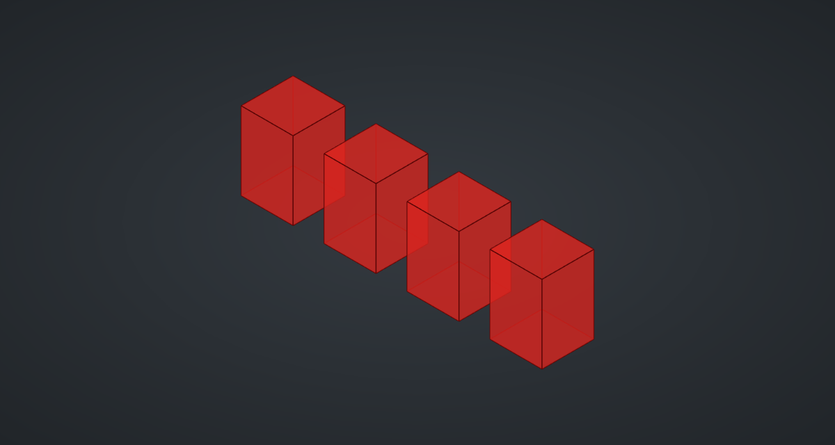 A row of four boxes