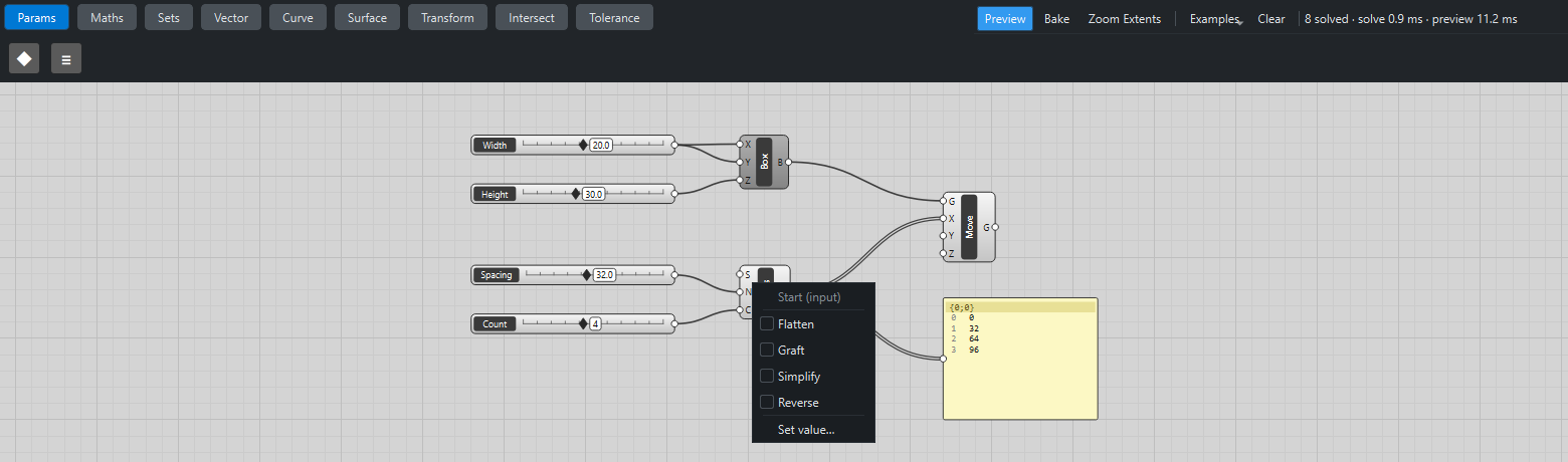 The grip menu of an unwired input