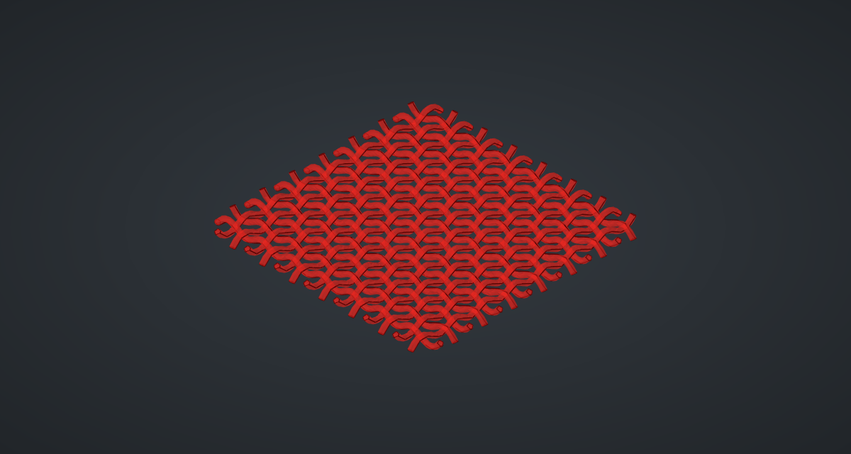 The red preview of the woven mat