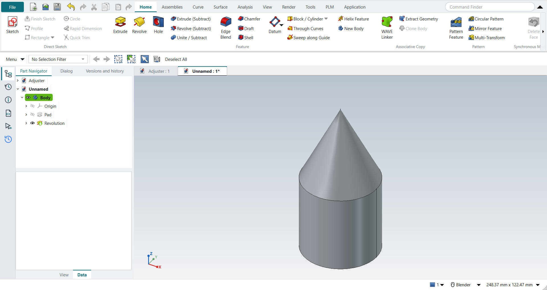 Cylinder and cone