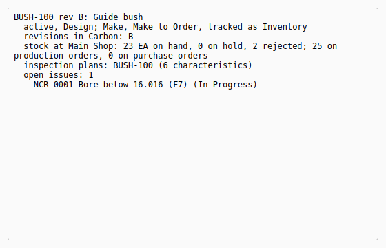 Manufacturing Status: revision