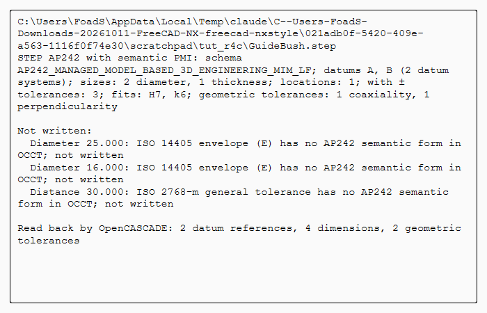 The Information window after STEP with PMI: what the file holds