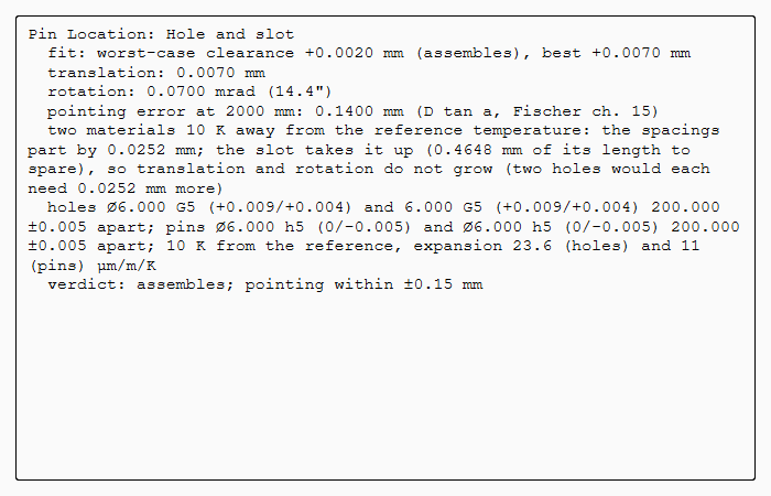 10 K warm: the slot takes up the thermal growth