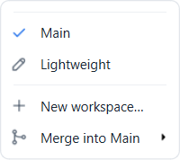 The workspace menu